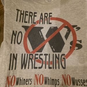 Adults Grey 'There Are No Whiners' Wrestling Graphic Tee
